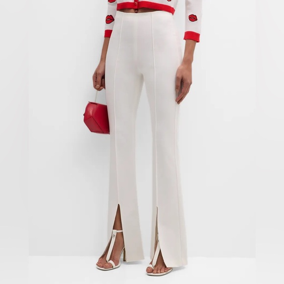 Alice + Olivia Emiko High-Waisted Slit-Cuff Pants - Picture 1 of 8